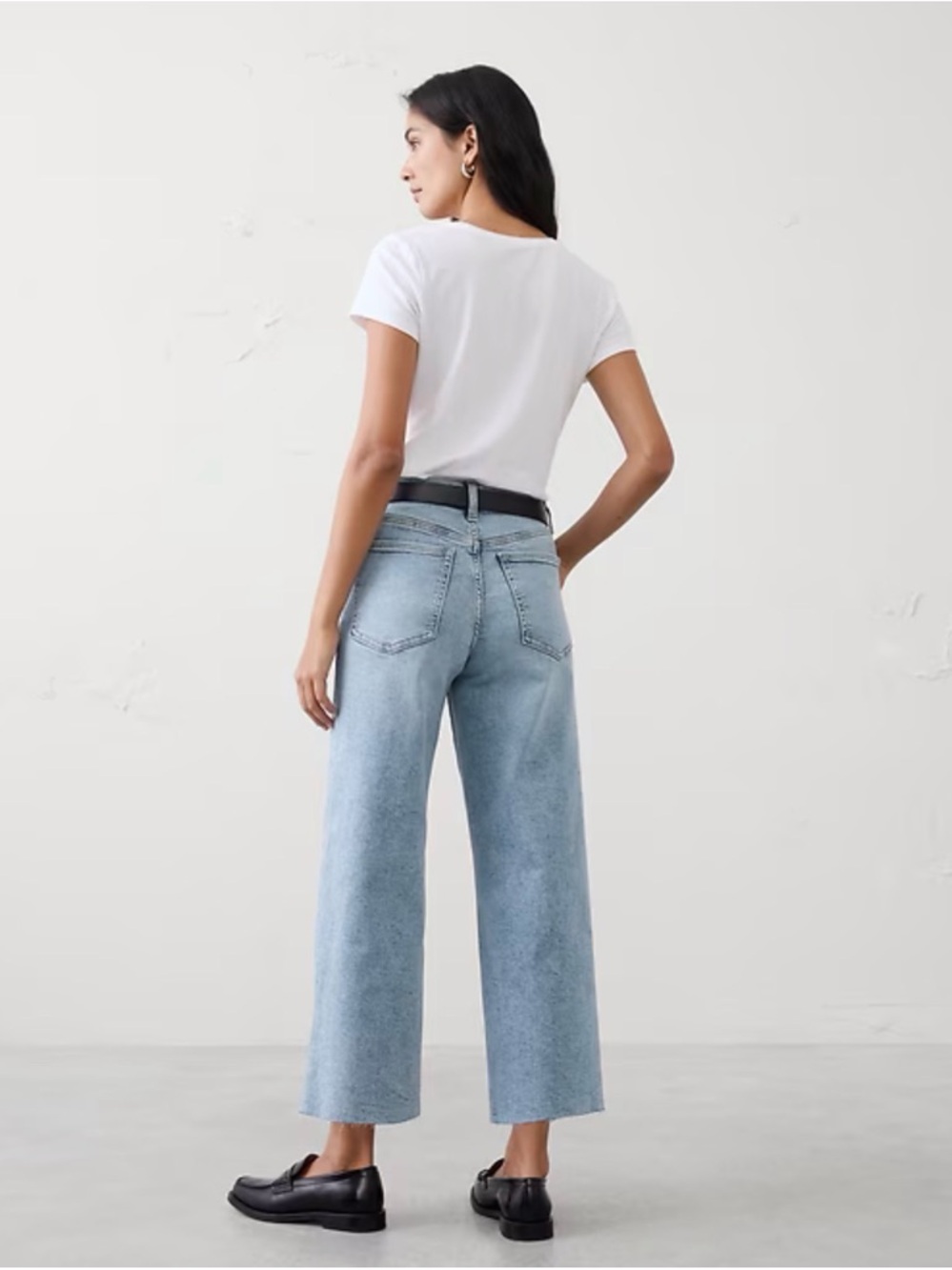 NWT Banana Republic Light Blue Wide Leg high waist cropped Jeans